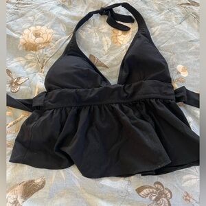 Black ruffle JCREW swim top